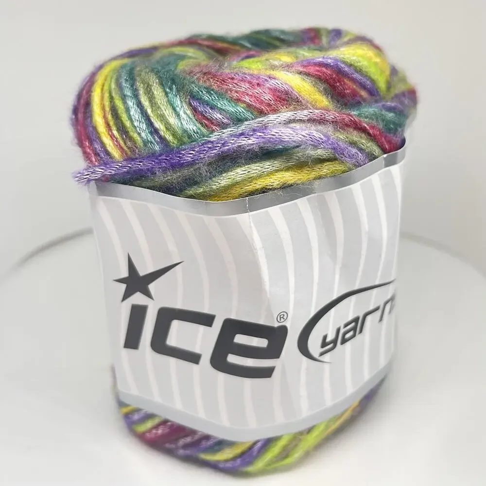 ICE Yarns Cakes Malaga Yarn, Green Pink Teal Purple